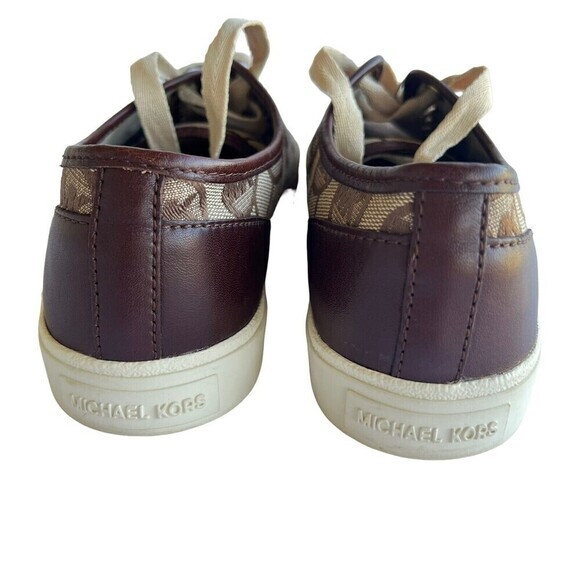 MICHAEL KORS City Sneaker Signature MK Jacquard Brown Size 6.5‎ - Picture 14 of 16